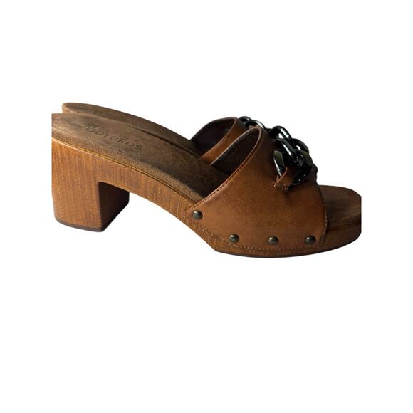 White Mountain Womens 90s Y2K Jem Block Heel Mules Slip On Sandals Leather - Picture 9 of 11